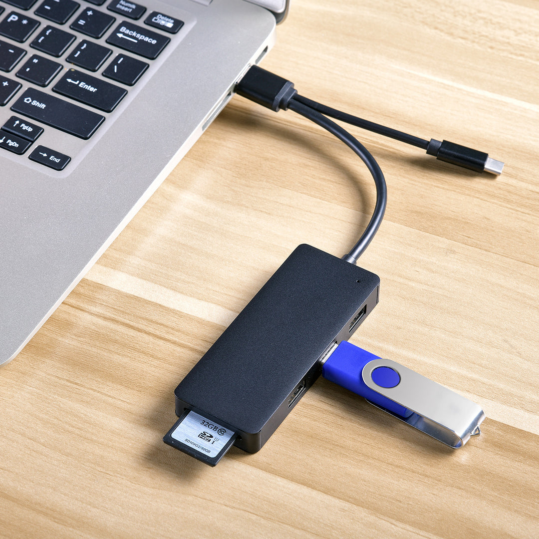 USB 3.0 High-Speed Type-C, Micro, & A Hub SD Card Reader - Multi-Function Expansion for Seamless Connectivity