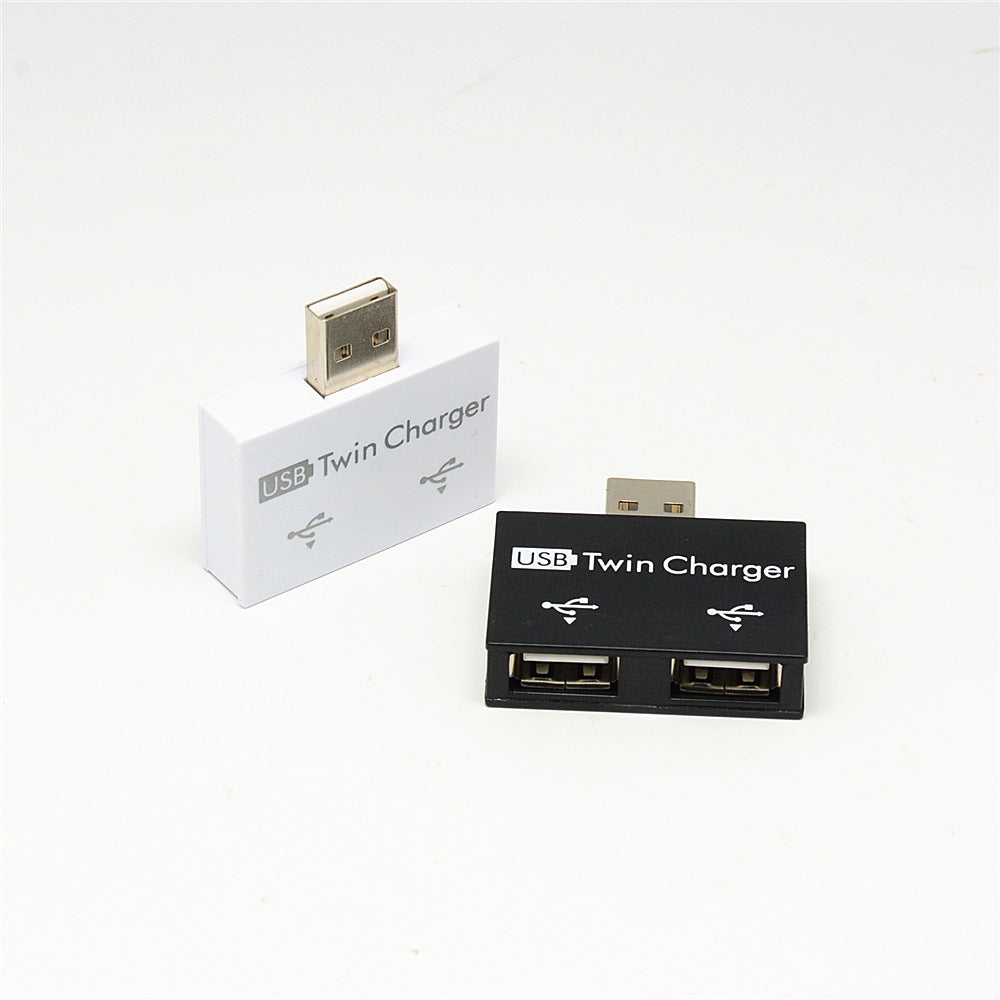 Compact USB Hub - Dual Type-A Ports for Charging and Data Transfer