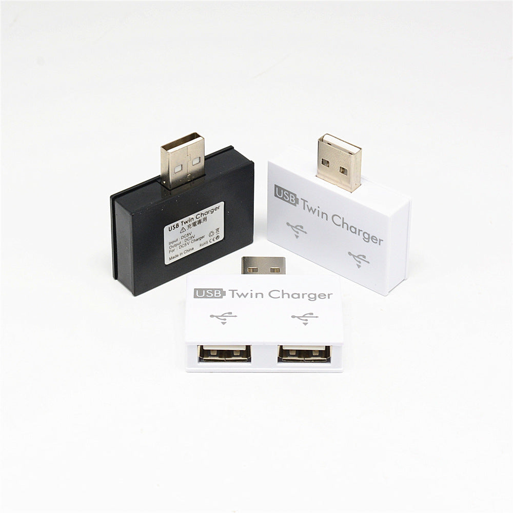 Compact USB Hub - Dual Type-A Ports for Charging and Data Transfer