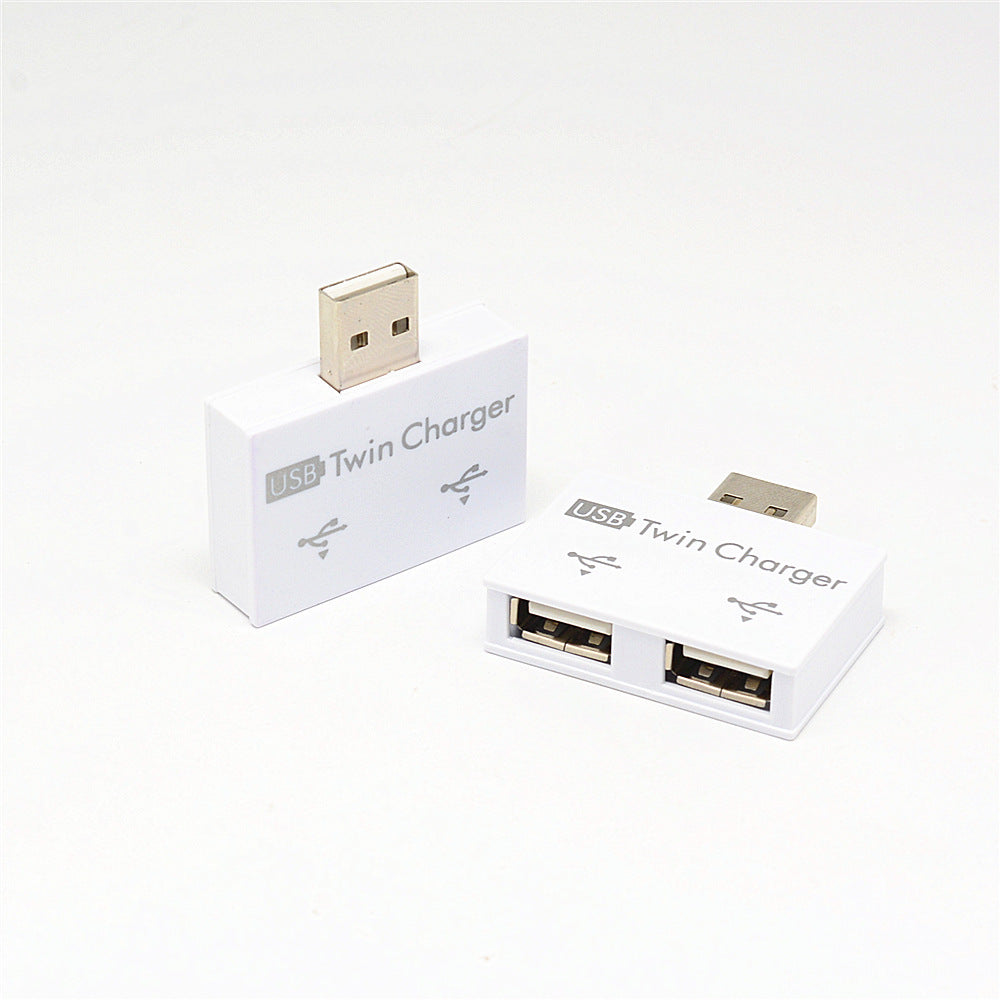 Compact USB Hub - Dual Type-A Ports for Charging and Data Transfer