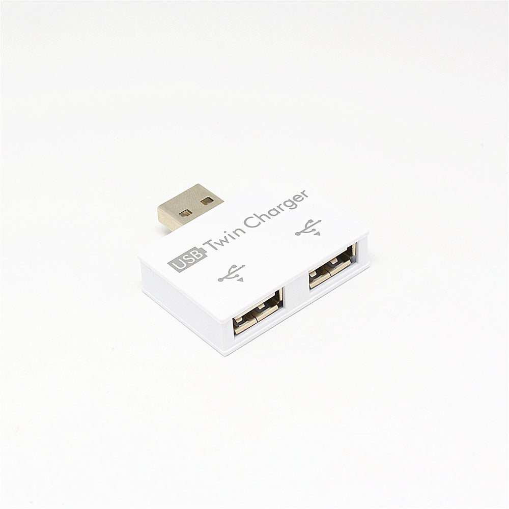 Compact USB Hub - Dual Type-A Ports for Charging and Data Transfer