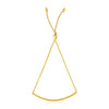 14k Yellow Gold Smooth Curved Bar Lariat Design Bracelet