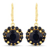11.37 Carat Dyed Sapphire and Blue Sapphire .925 Sterling Silver Earrings