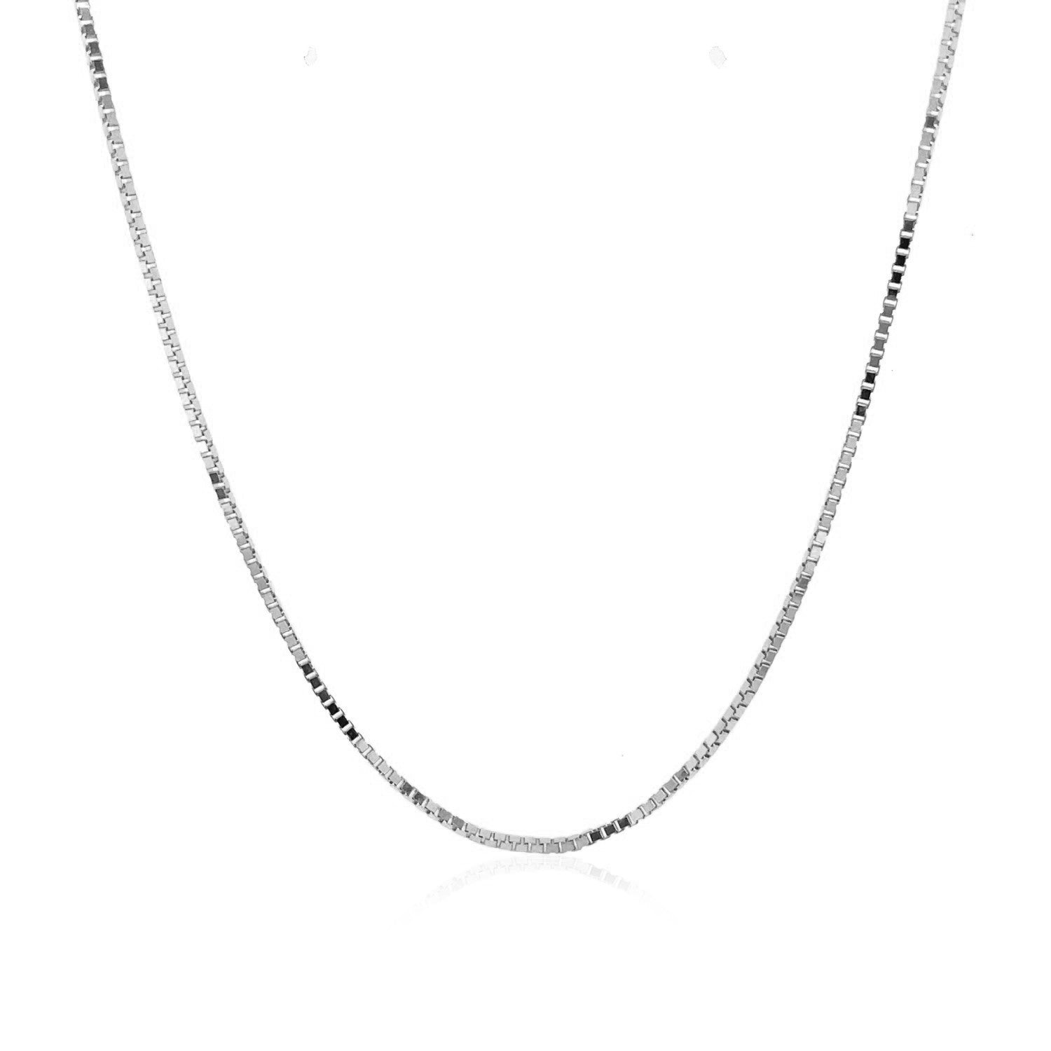 Cadena clásica de caja de oro blanco de 10k de 1.0mm