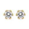 14K Yellow Gold 2.0 Cttw Round Diamond Crown Stud Earrings (I-J Color, I1-I2 Clarity)