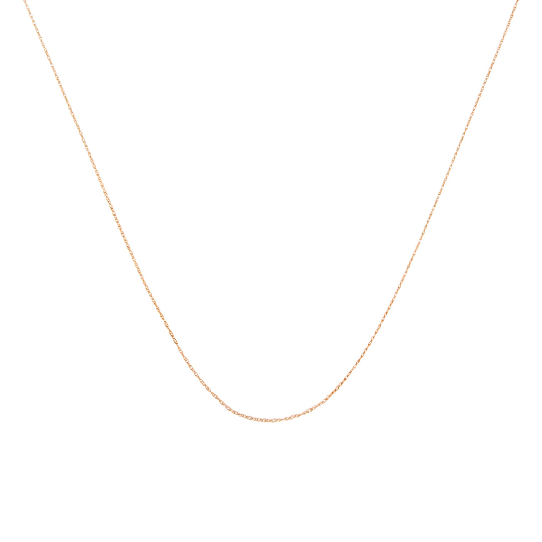 Solid 10K Yellow Gold 0.5mm Slim and Dainty Unisex 18" Rope Chain Necklace