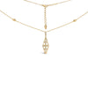 14K Yellow Gold 1.0 Cttw Diamond Studded Geometric Double Pyramid 18