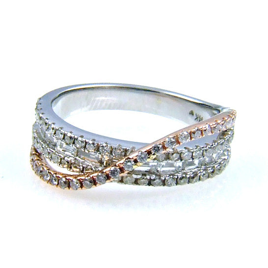 Anillo de oro blanco de 14 quilates con diamante natural de 1,00 ct