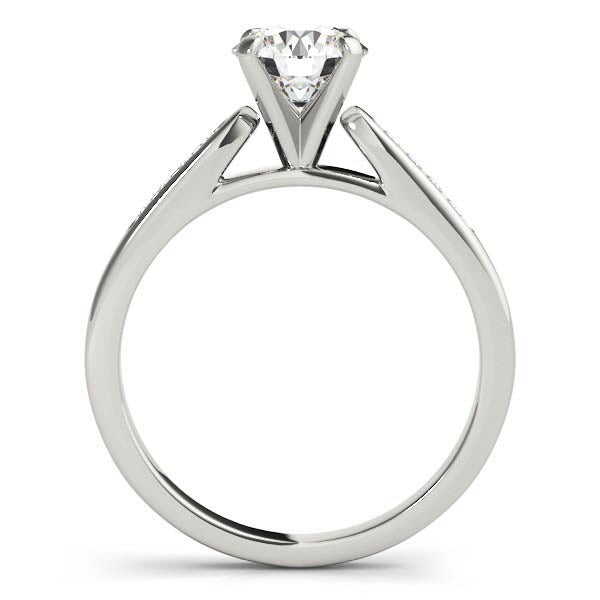 Anillo de compromiso de oro blanco de 14k con una sola fila de diamantes (1 qtc)