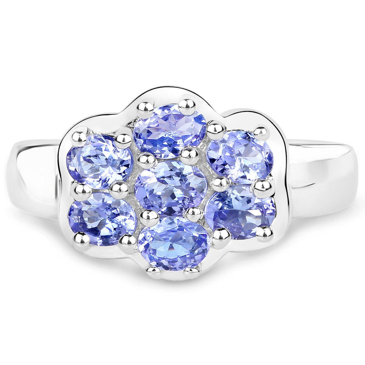 Anillo de plata de ley .925 con tanzanita genuina de 1.19 quilates
