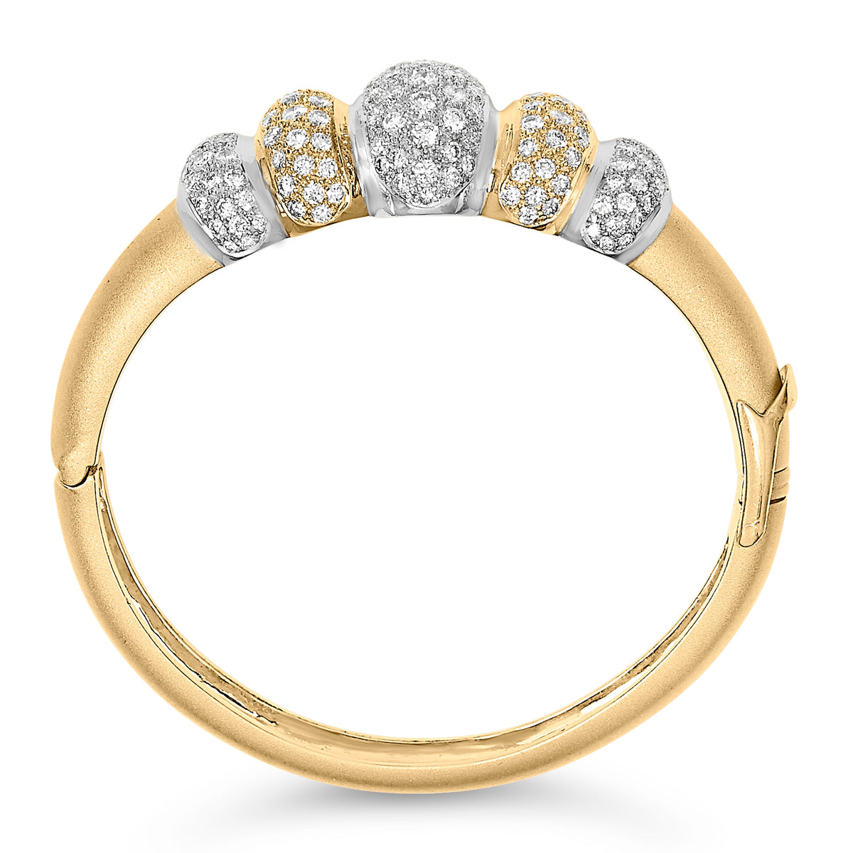 Pulsera de oro de 18 quilates con diseño abovedado y diamantes de 6,00 quilates (color G-H, claridad VS2-SI1) - imagen 3 de 3