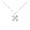 14K White Gold 5/8 Cttw Diamond 4 Leaf Floral Pendant Necklace (H-I Color, I1-I2 Clarity) - 18