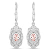 1.04 Carat Genuine Morganite and White Topaz .925 Sterling Silver Earrings