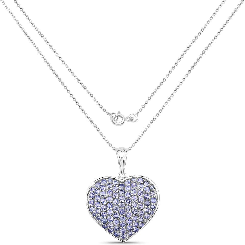 4.86 Carat Genuine Tanzanite .925 Sterling Silver Pendant
