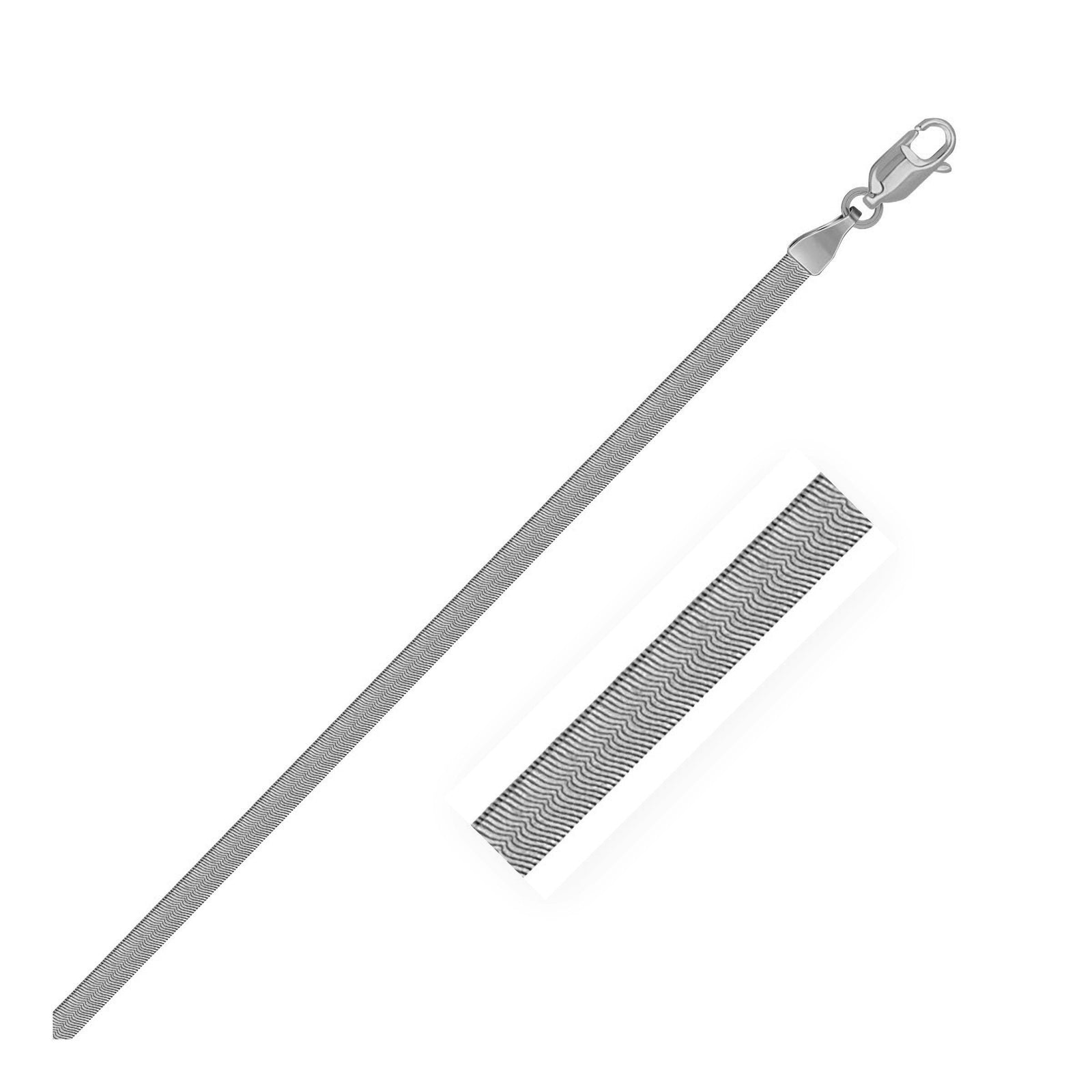 Pulsera Super Flex de Espiga de Oro Blanco de 14k (2.80 mm)