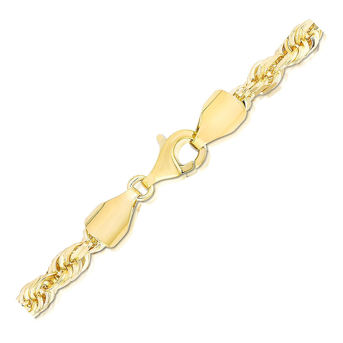 Cadena de oro amarillo macizo de 14k de 5.0mm con corte de diamante