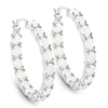 2.05 Carat Genuine Created Opal .925 Sterling Silver Earrings