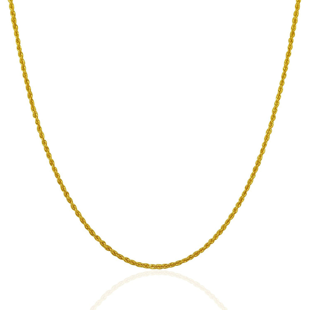 14k Yellow Gold Solid Rope Chain 1.25mm