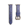 Correas de cuero con monograma para Apple Watch en azul - YH24422