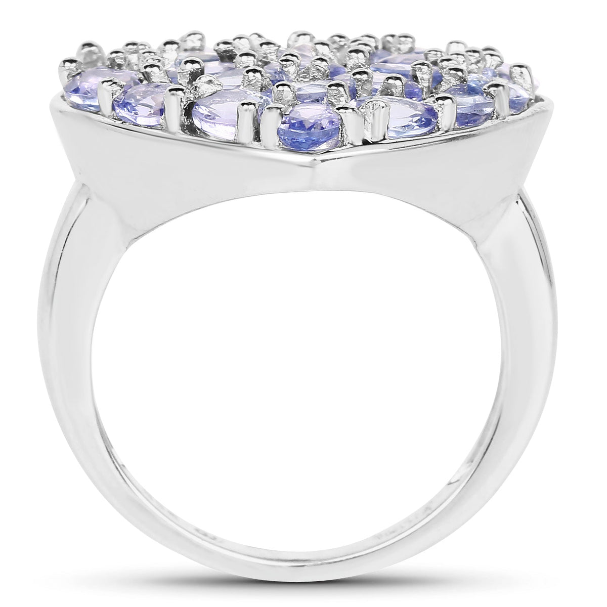 Anillo de Plata Fina .925 con Tanzanita Genuina de 3.96 Quilates