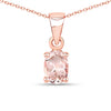 0.70 Carat Genuine Morganite .925 Sterling Silver Pendant