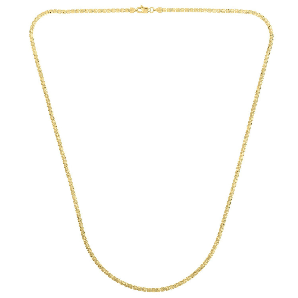 Cadena tipo "Ice Barrel" en oro amarillo de 14k (2.70 mm)