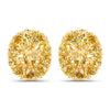 18K Yellow Gold Plated 4.06 Carat Genuine Citrine .925 Sterling Silver Earrings