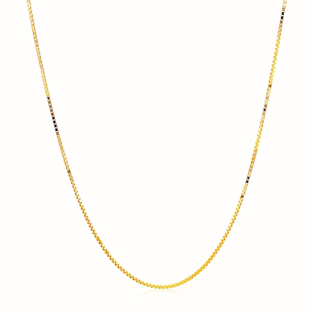 Cadena de caja ajustable de oro amarillo de 14k 0.7mm