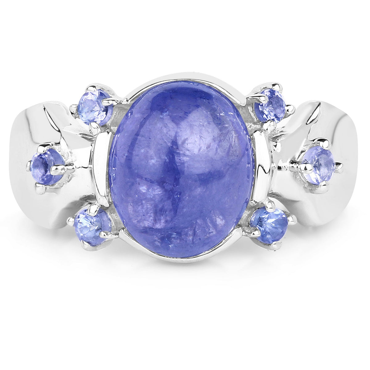 Anillo de plata de ley .925 con tanzanita genuina de 3.76 quilates