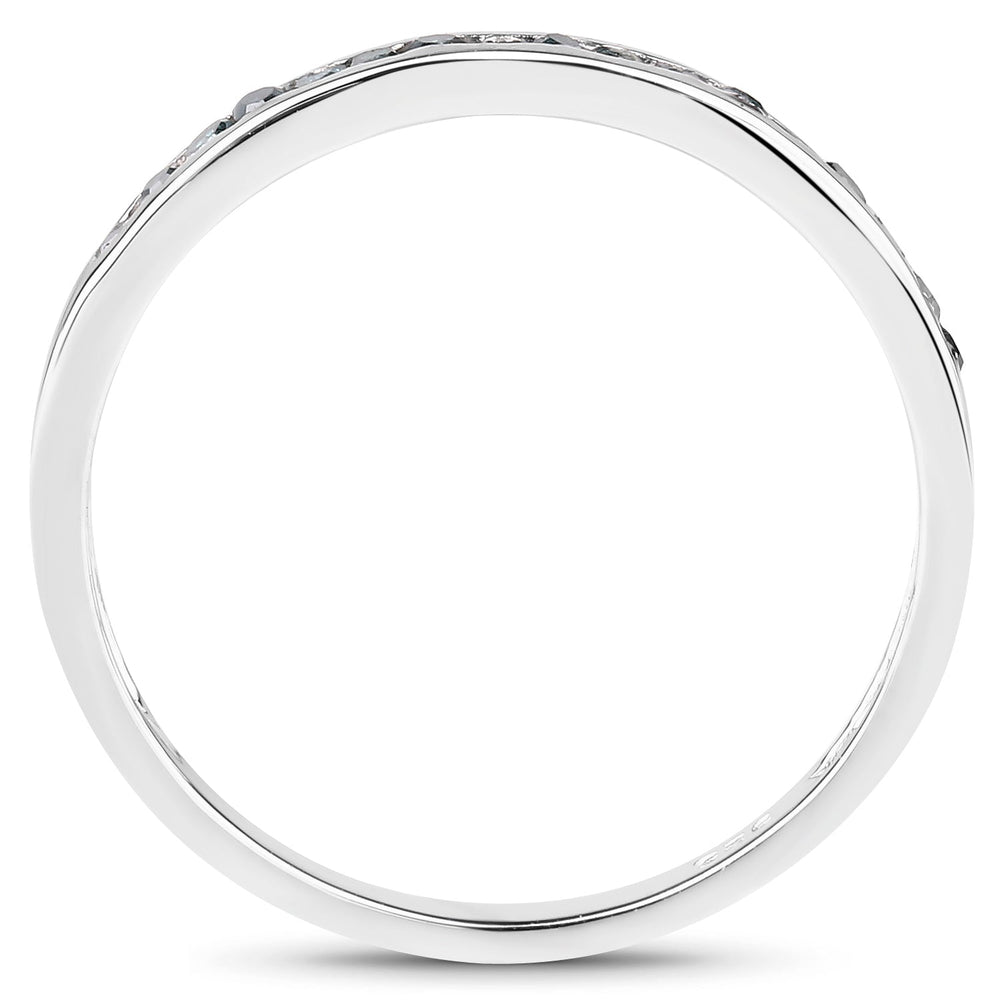 Anillo de plata de ley .925 con diamante azul auténtico de 0,20 quilates