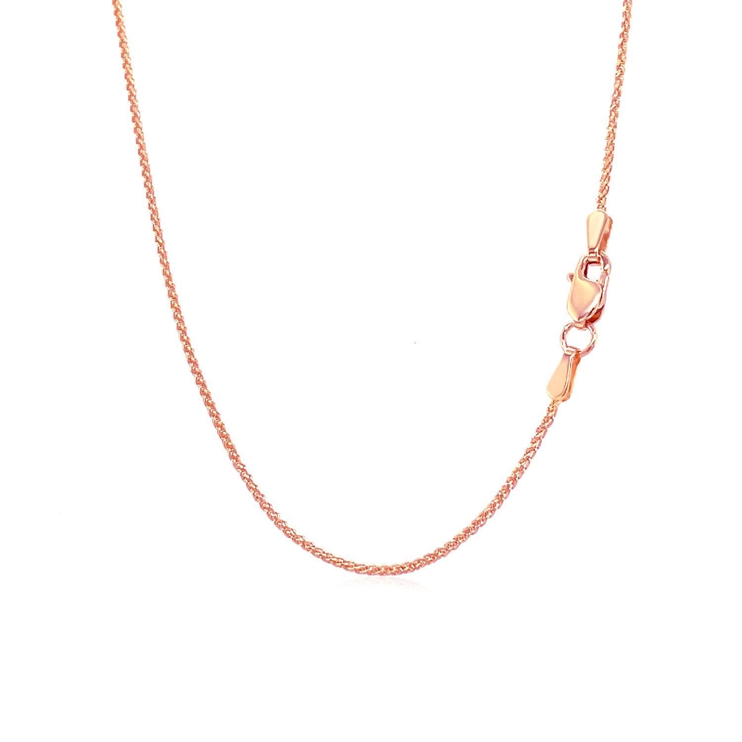 Cadena de oro rosa de 14k redonda de trigo (1.00 mm)