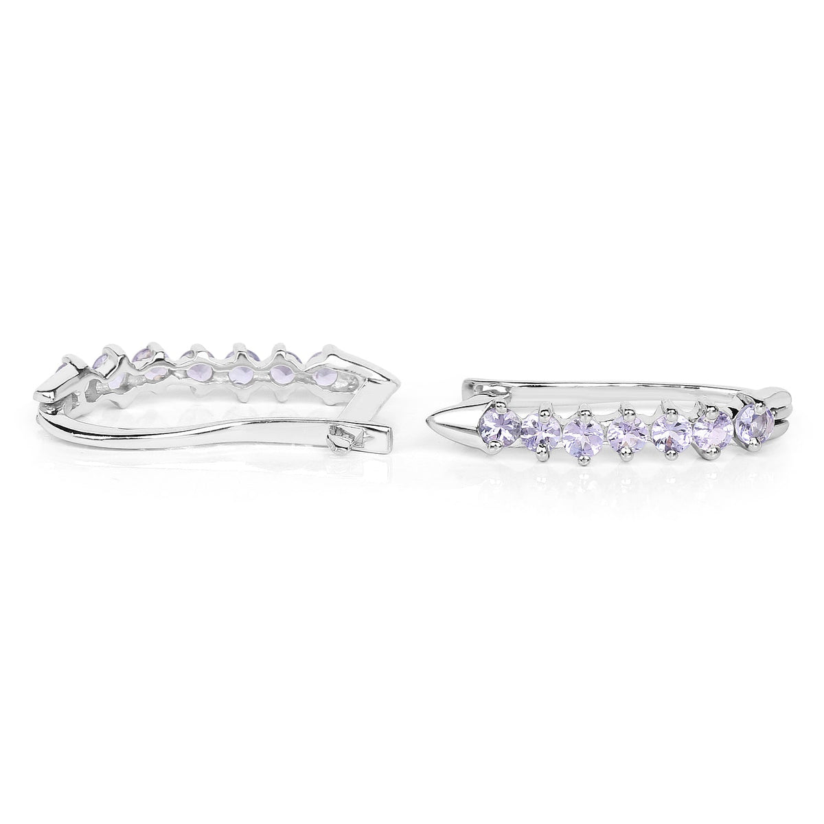 0.98 Carat Genuine Tanzanite .925 Sterling Silver Earrings - imagen 4 de 8