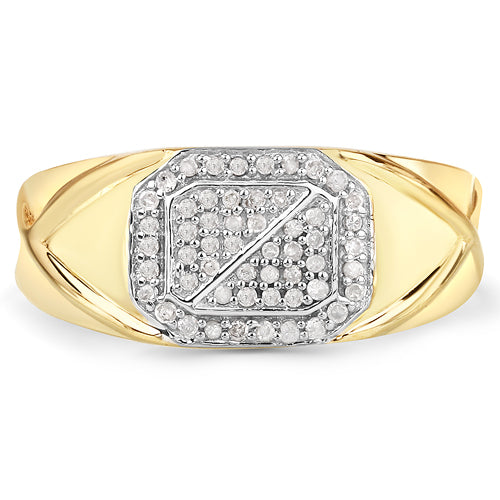Anillo de plata de ley .925 con diamante blanco auténtico de 0,24 quilates