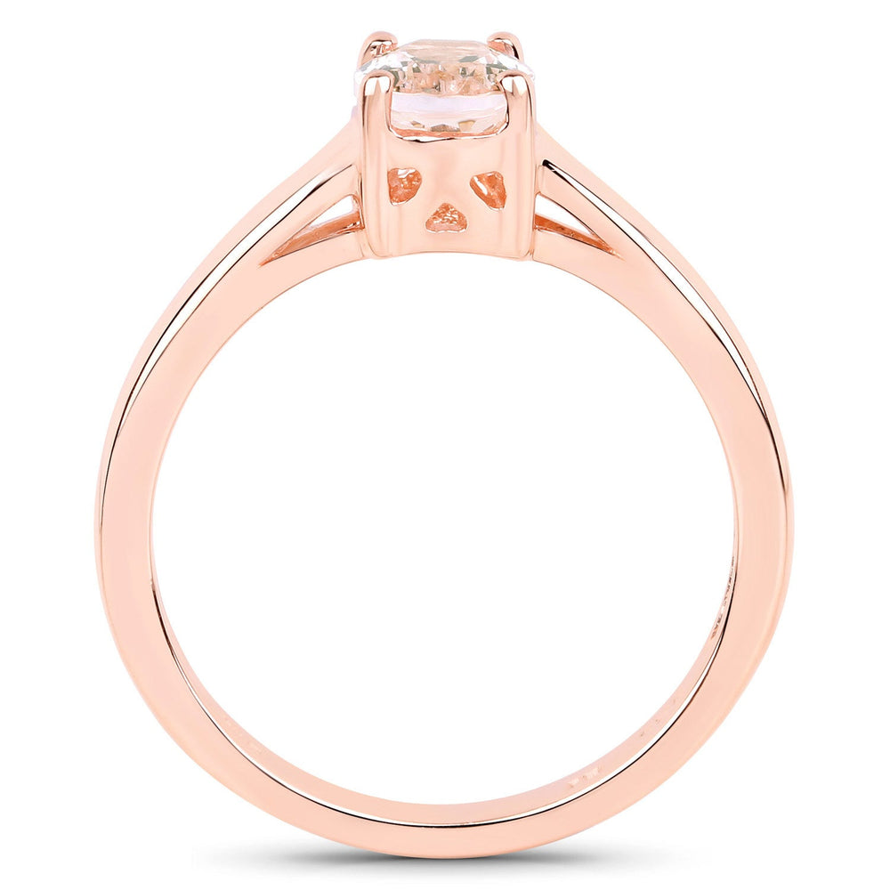 0.70 Carat Genuine Morganite .925 Sterling Silver Ring