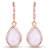 18K Rose Gold Plated 7.60 Carat Genuine Pink Opal .925 Sterling Silver Earrings