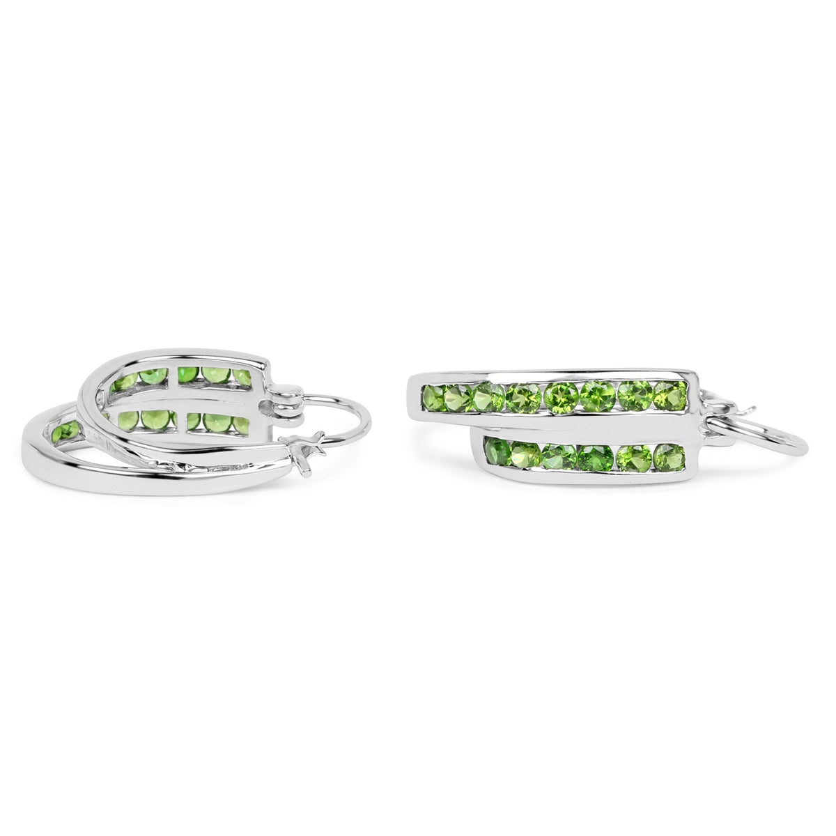 1.68 Carat Genuine Chrome Diopside .925 Sterling Silver Earrings - image 3 of 6