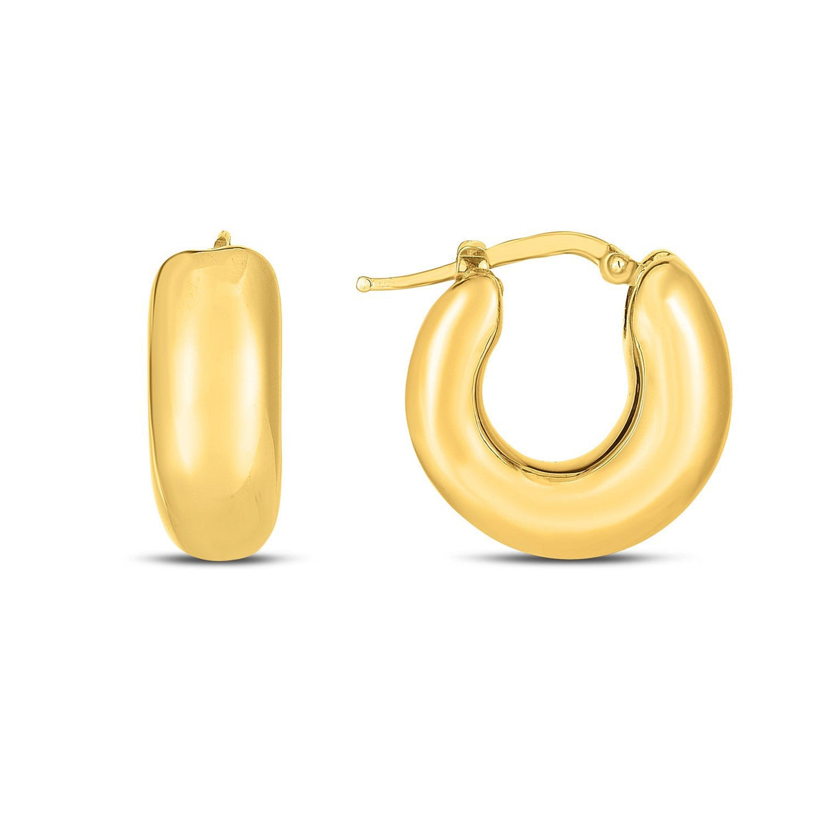 Aretes pequeños de oro amarillo de 14k