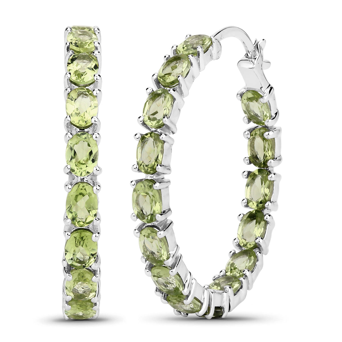 5.10 Carat Genuine Peridot .925 Sterling Silver Earrings - imagen 4 de 8