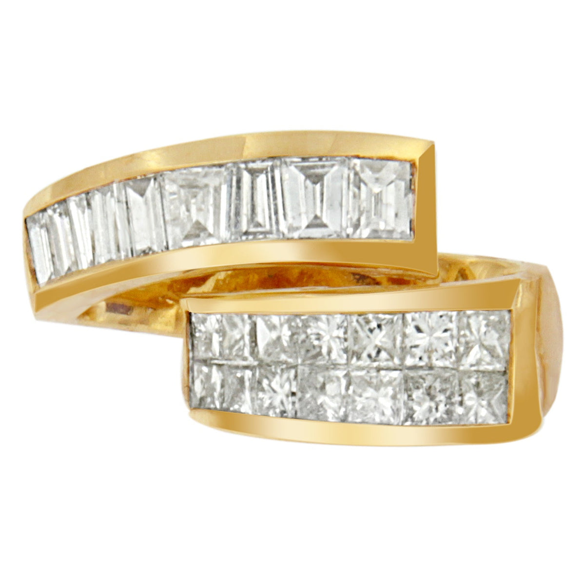 Colgante de oro amarillo de 14 quilates con diamantes de talla princesa y baguette de 1 5/8 cttw (G-H, VS2-SI1)