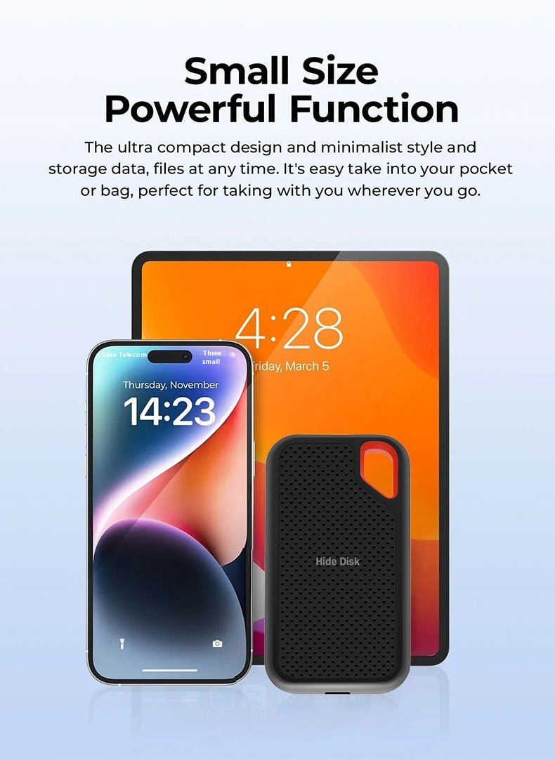 Portable SSD - High-Speed Mobile Solid State Drive with Type-C 3.1