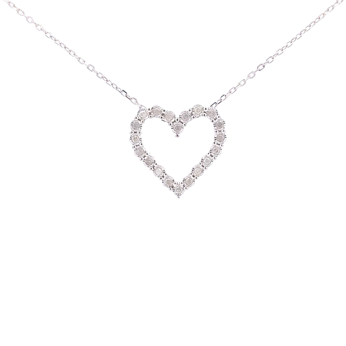 Colgante de corazón con diamante de 0,25 ct y plata de ley