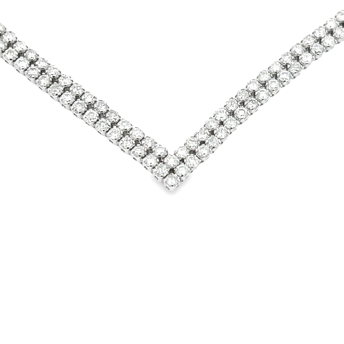 Gargantilla tenis de oro blanco de 14K con diamantes naturales de 7,00 ct