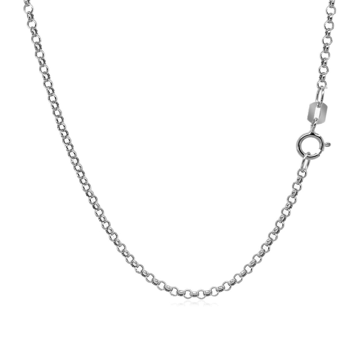 Cadena rolo de oro blanco de 14k de 1,9 mm