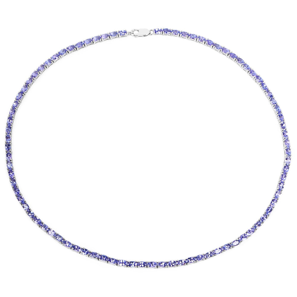 21.50 Carat Genuine Tanzanite .925 Sterling Silver Necklace