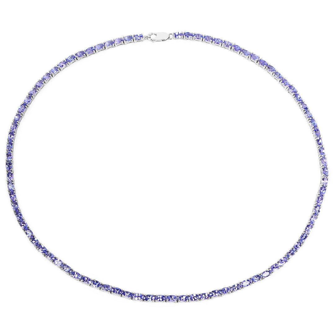 21.50 Carat Genuine Tanzanite .925 Sterling Silver Necklace
