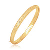 14k Yellow Gold Diamond Cut Design Dome Motif Children's Bangle