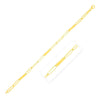 14k Yellow Gold 7 inch Alternating Paperclip Chain Link and Gold Bar Bracelet