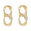 Pendientes colgantes con eslabones abiertos, de oro amarillo de 14K sobre plata de ley .925 con diamantes de 1/5 ct. (color H-I, claridad I1-I2)