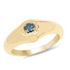 14K Yellow Gold Plated 0.20 Carat Genuine Blue Diamond .925 Sterling Silver Ring
