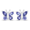 0.96 Carat Genuine Tanzanite .925 Sterling Silver Earrings